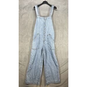 New Free People Field Of Flowers Jumpsuit Size Medium Button Front Wide Leg